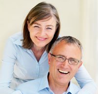 mature woman and man smiling