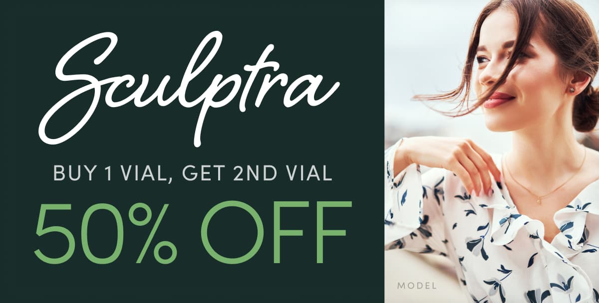 Sculptra: Buy 1 Vial, Get 2nd Vial 50% Off