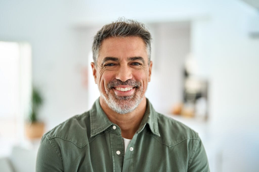 Mature man smiling